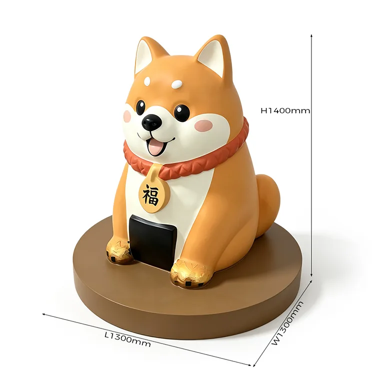 Fiberglass Fortune Dog Sculpture